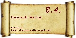 Bancsik Anita névjegykártya