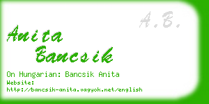 anita bancsik business card